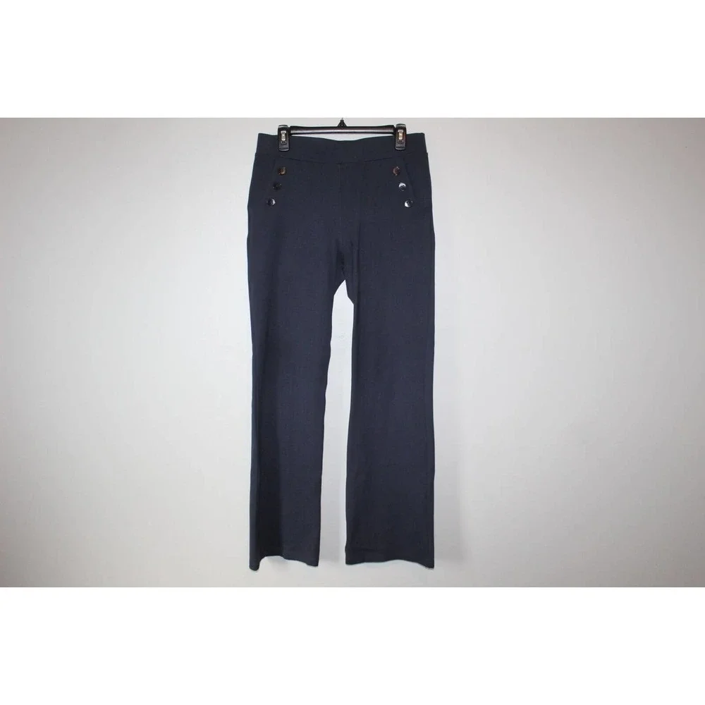 Betabrand Boot-Cut Six Button Dress Pant Yoga Pants Navy Women's Large H14796 - Picture 2 of 15